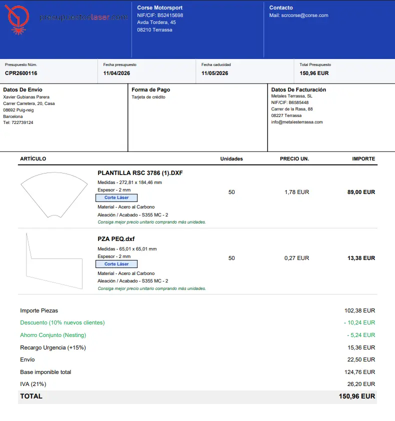 Albaranes y PDF para cliente
